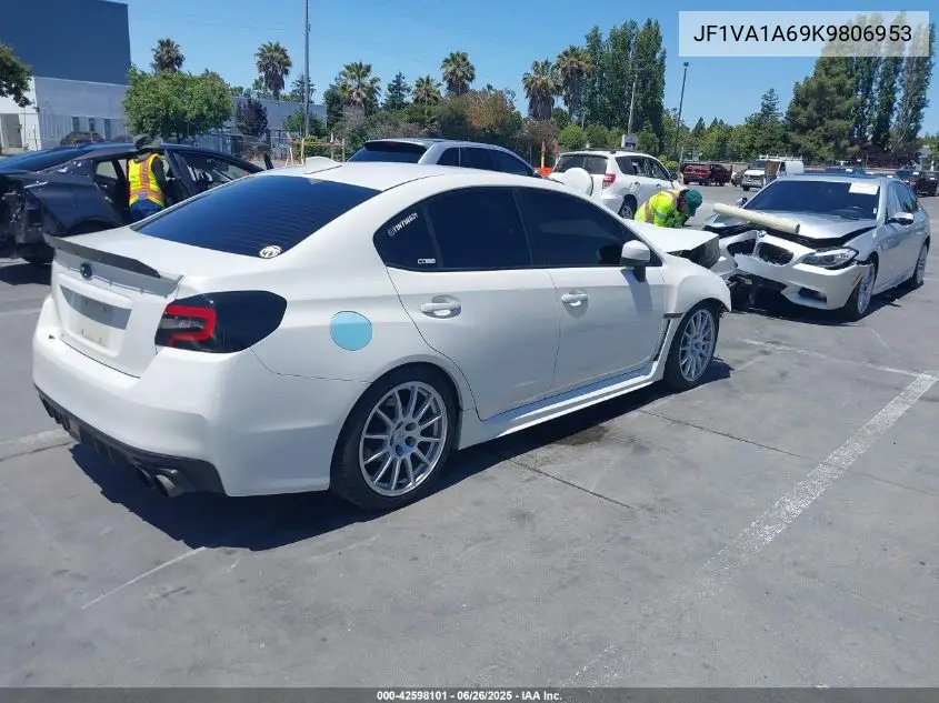 2019 Subaru Wrx VIN: JF1VA1A69K9806953 Lot: 42598101