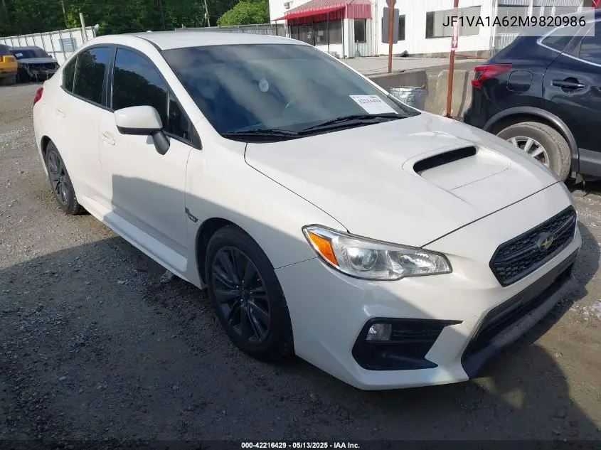2021 Subaru Wrx VIN: JF1VA1A62M9820986 Lot: 42216429
