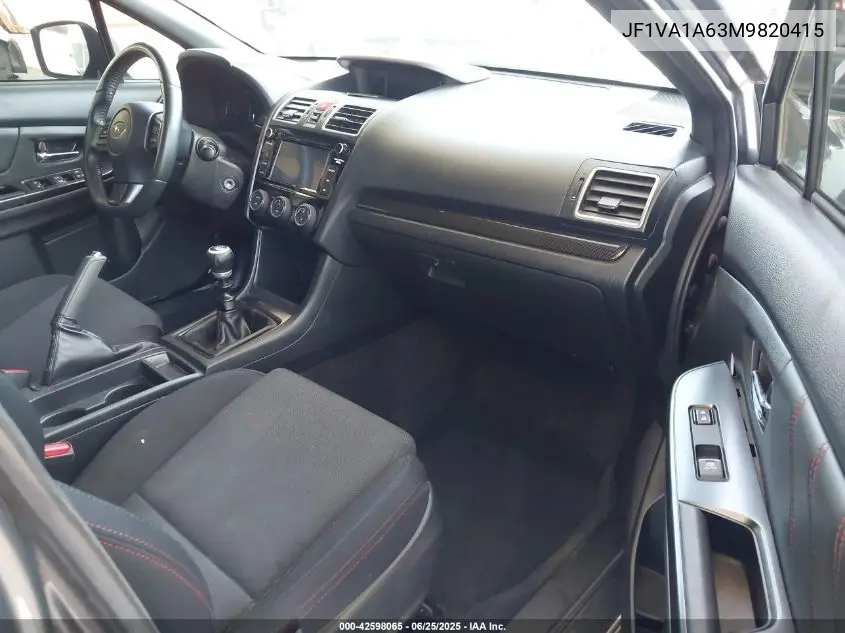 2021 Subaru Wrx VIN: JF1VA1A63M9820415 Lot: 42598065