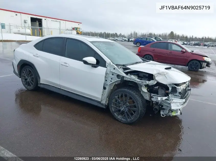 2022 Subaru Wrx Premium VIN: JF1VBAF64N9025719 Lot: 12260923