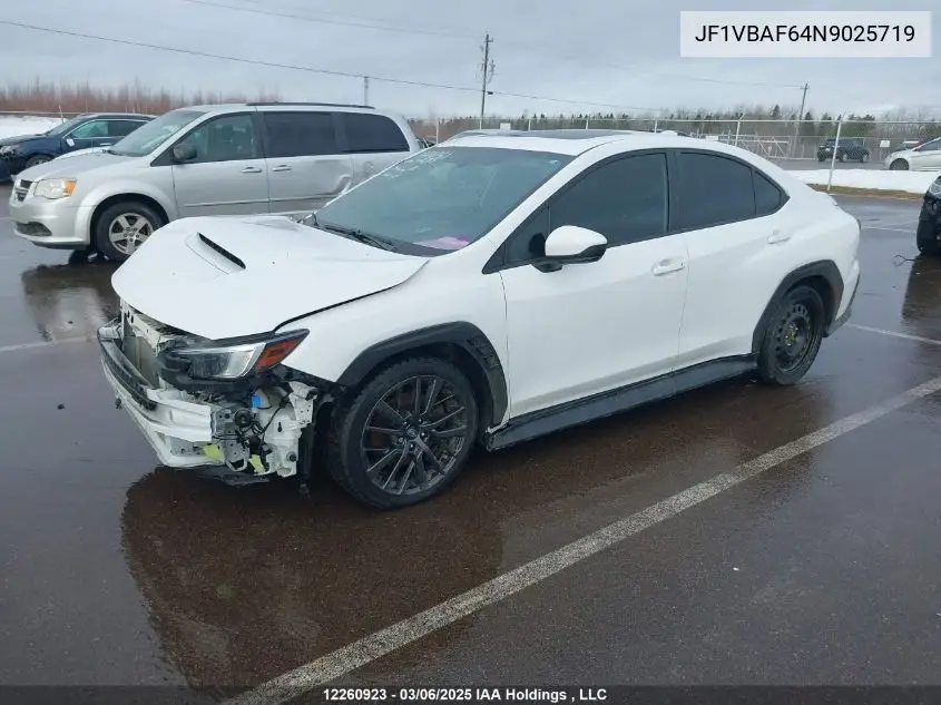 2022 Subaru Wrx Premium VIN: JF1VBAF64N9025719 Lot: 12260923