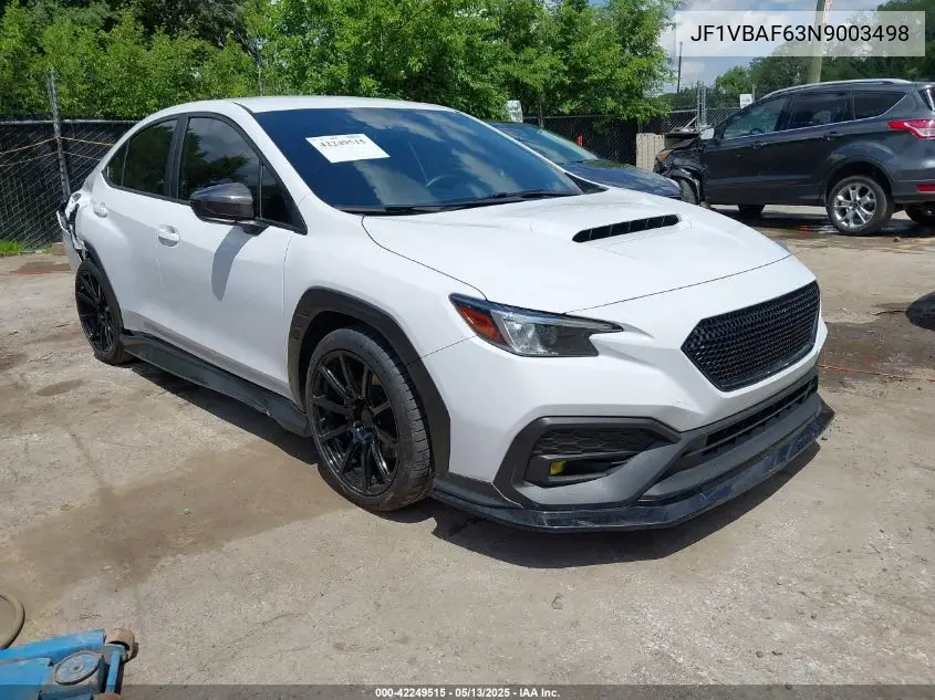 2022 Subaru Wrx Premium VIN: JF1VBAF63N9003498 Lot: 42249515