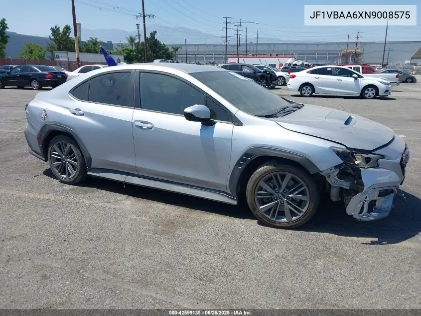 2022 Subaru Wrx VIN: JF1VBAA6XN9008575 Lot: 42599135