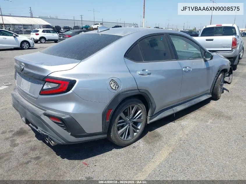 2022 Subaru Wrx VIN: JF1VBAA6XN9008575 Lot: 42599135