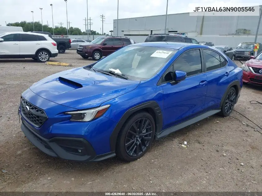 2022 Subaru Wrx Limited VIN: JF1VBAL63N9005546 Lot: 42629048