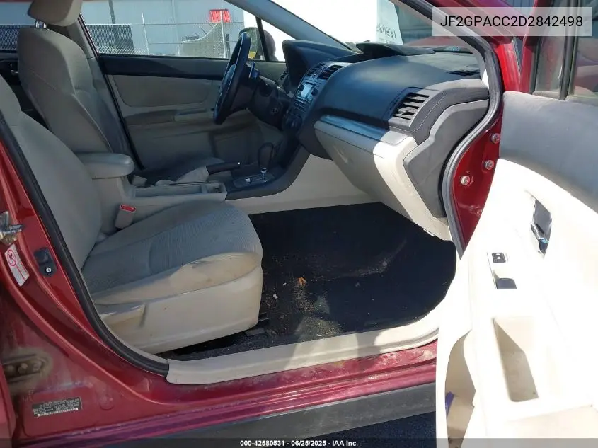 2013 Subaru Xv Crosstrek 2.0I Premium VIN: JF2GPACC2D2842498 Lot: 42580531