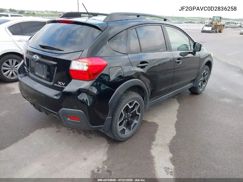 2013 Subaru Xv Crosstrek 2.0I Premium VIN: JF2GPAVC0D2836258 Lot: 42703948