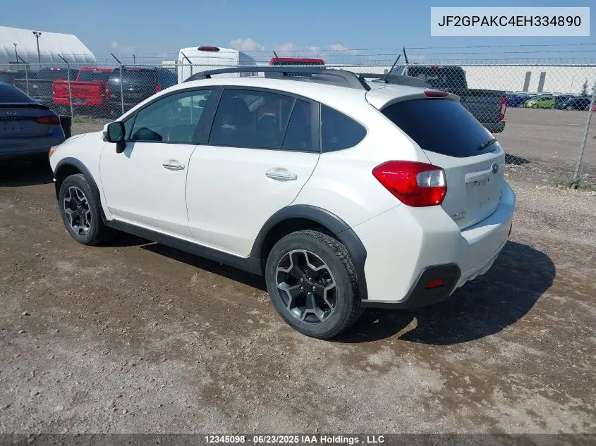 2014 Subaru Xv Crosstrek 2.0I Limited VIN: JF2GPAKC4EH334890 Lot: 12345098
