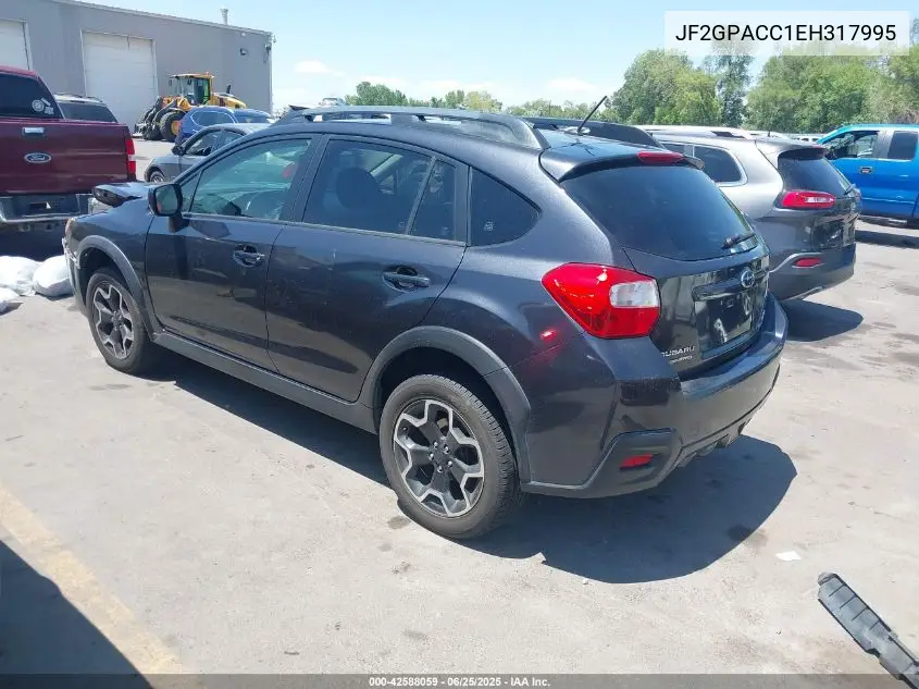 2014 Subaru Xv Crosstrek 2.0I Premium VIN: JF2GPACC1EH317995 Lot: 42588059