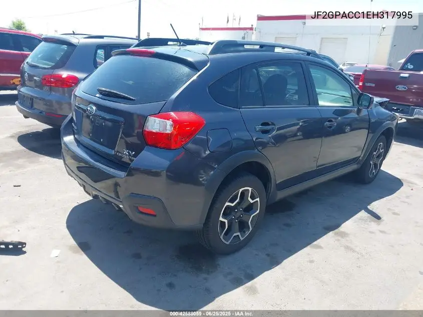 2014 Subaru Xv Crosstrek 2.0I Premium VIN: JF2GPACC1EH317995 Lot: 42588059