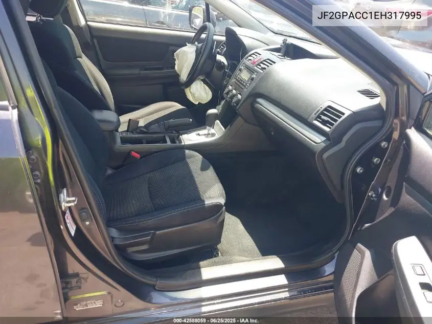 2014 Subaru Xv Crosstrek 2.0I Premium VIN: JF2GPACC1EH317995 Lot: 42588059