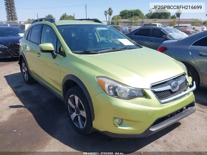 2015 Subaru Xv Crosstrek Hybrid VIN: JF2GPBCC8FH216699 Lot: 42625211