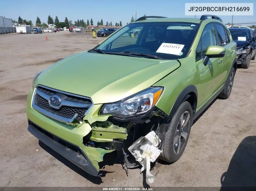 2015 Subaru Xv Crosstrek Hybrid VIN: JF2GPBCC8FH216699 Lot: 42625211