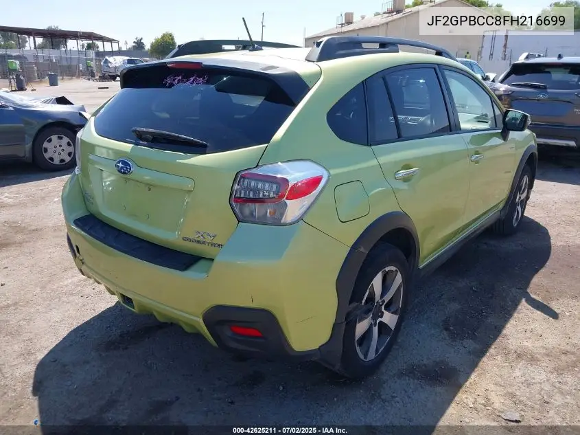 2015 Subaru Xv Crosstrek Hybrid VIN: JF2GPBCC8FH216699 Lot: 42625211