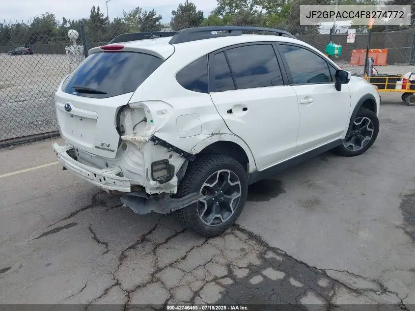 2015 Subaru Xv Crosstrek 2.0I Premium VIN: JF2GPACC4F8274772 Lot: 42746465