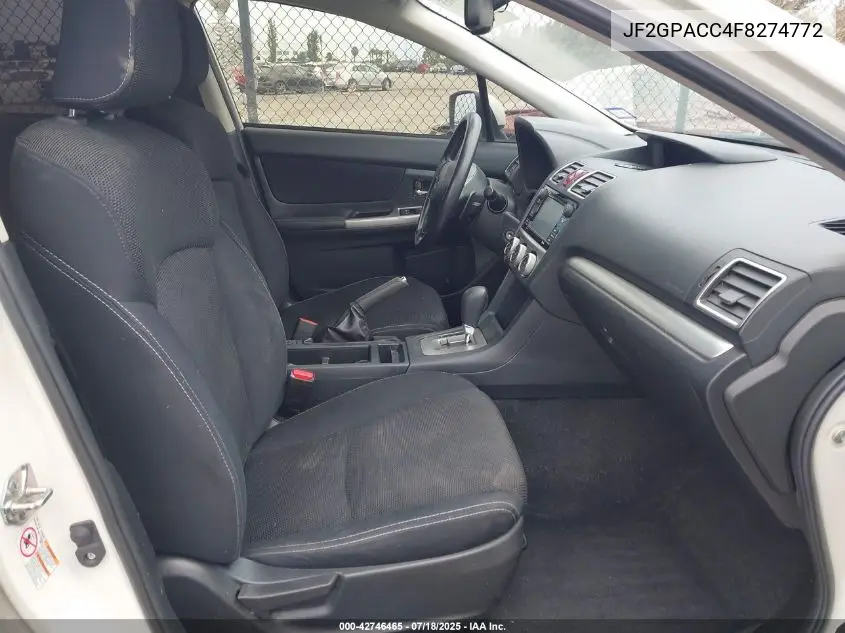2015 Subaru Xv Crosstrek 2.0I Premium VIN: JF2GPACC4F8274772 Lot: 42746465