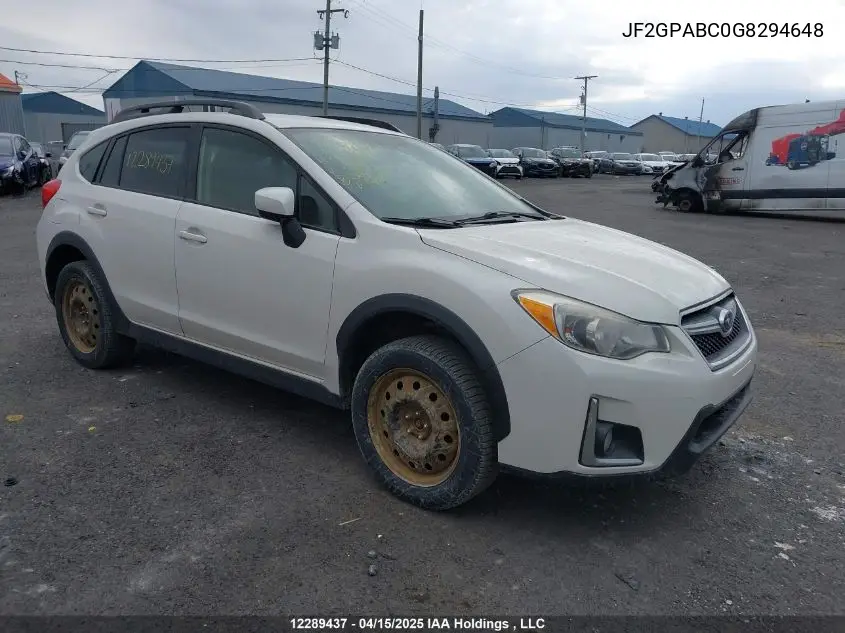 2016 Subaru Crosstrek Premium VIN: JF2GPABC0G8294648 Lot: 12289437