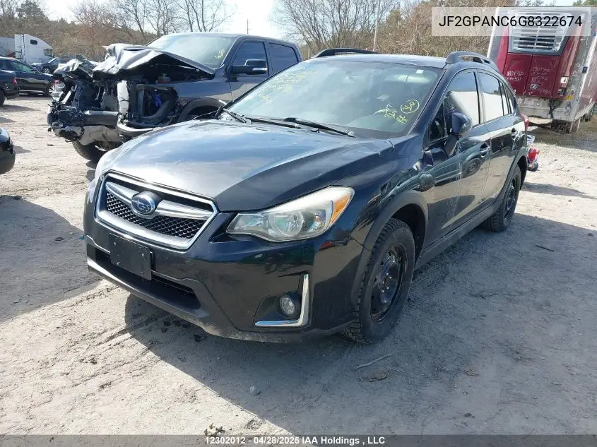 2016 Subaru Crosstrek Limited Package VIN: JF2GPANC6G8322674 Lot: 12302012