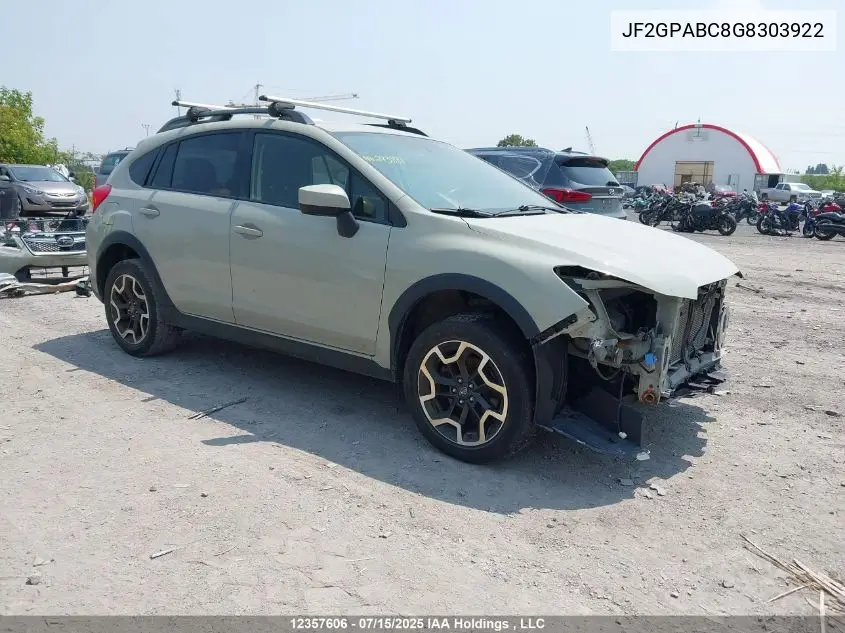 2016 Subaru Crosstrek Premium VIN: JF2GPABC8G8303922 Lot: 12357606