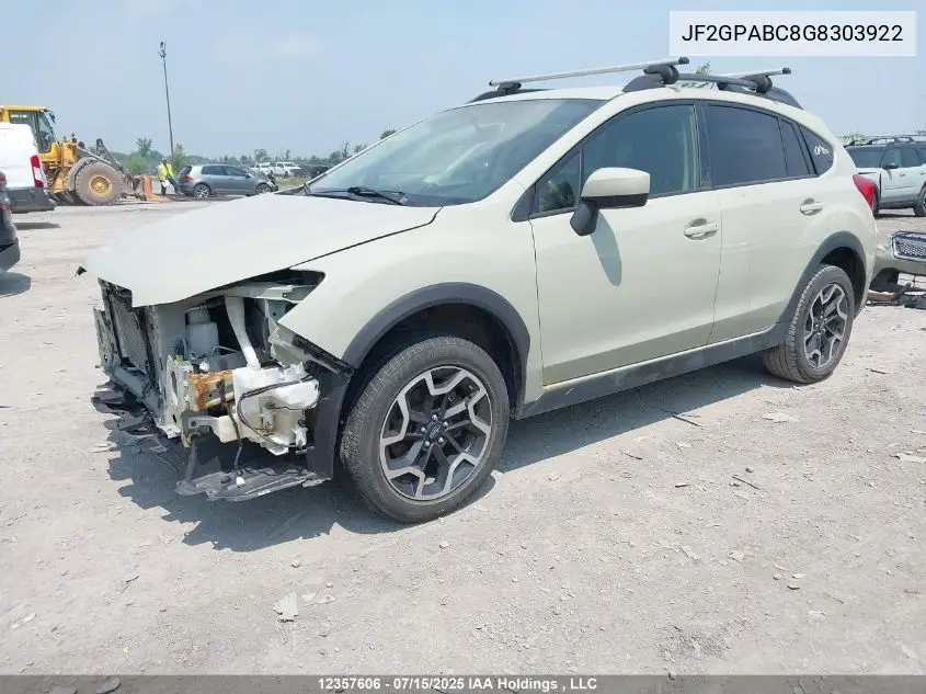 2016 Subaru Crosstrek Premium VIN: JF2GPABC8G8303922 Lot: 12357606