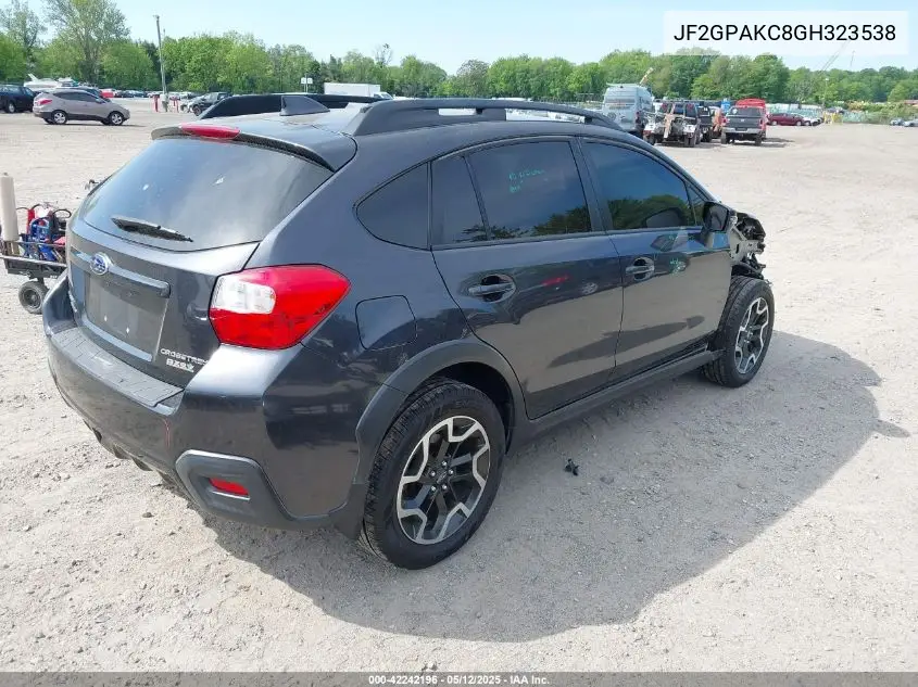 2016 Subaru Crosstrek 2.0I Limited VIN: JF2GPAKC8GH323538 Lot: 42242196