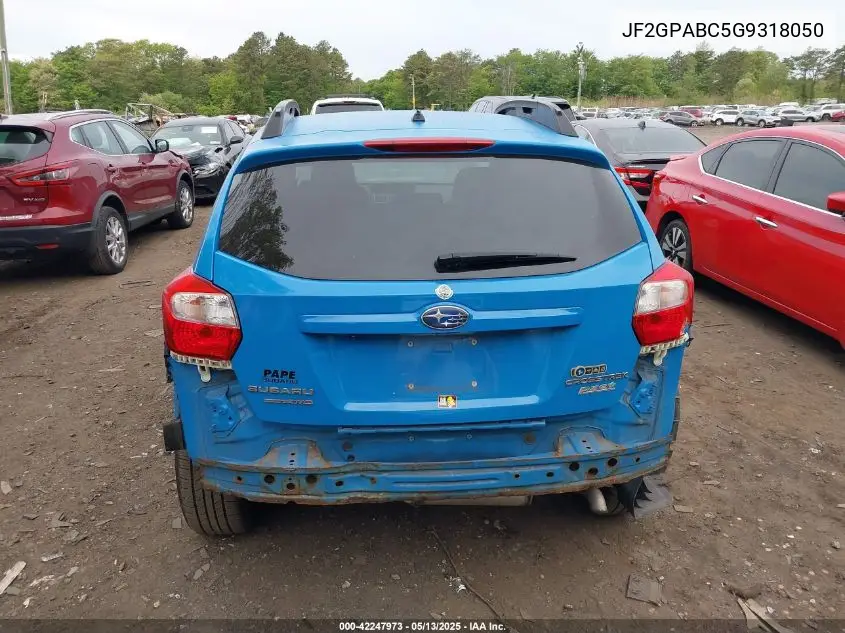 2016 Subaru Crosstrek 2.0I Premium VIN: JF2GPABC5G9318050 Lot: 42247973