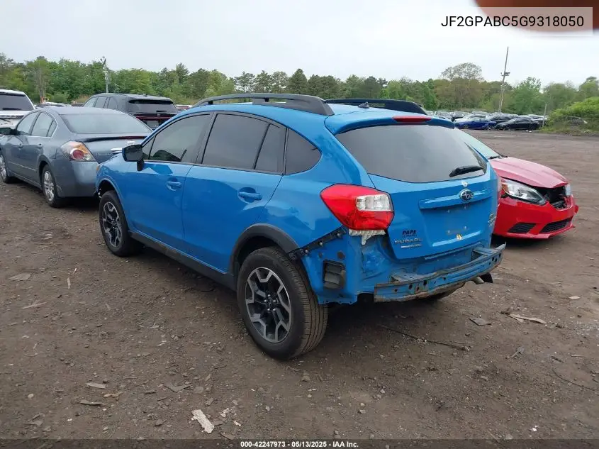 2016 Subaru Crosstrek 2.0I Premium VIN: JF2GPABC5G9318050 Lot: 42247973