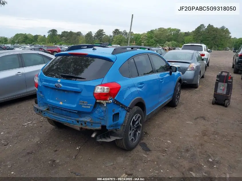 2016 Subaru Crosstrek 2.0I Premium VIN: JF2GPABC5G9318050 Lot: 42247973