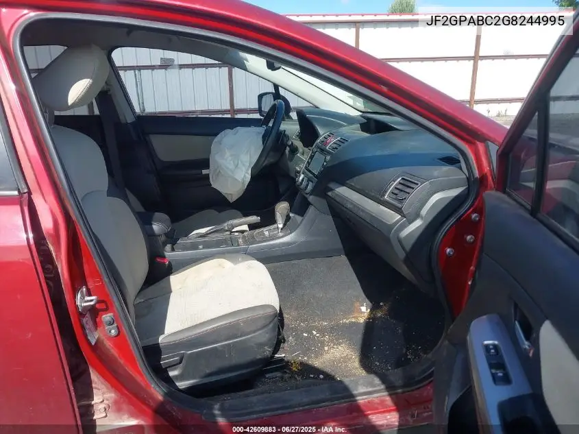 2016 Subaru Crosstrek 2.0I Premium VIN: JF2GPABC2G8244995 Lot: 42609883