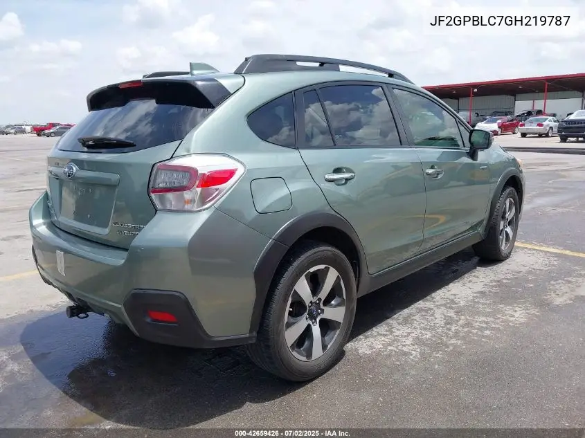 2016 Subaru Crosstrek Hybrid Touring VIN: JF2GPBLC7GH219787 Lot: 42659426