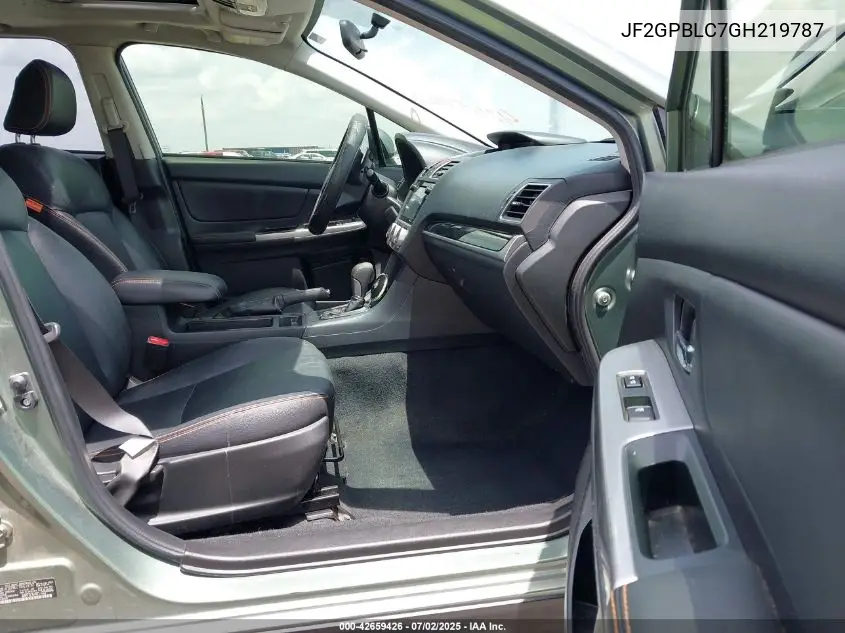 2016 Subaru Crosstrek Hybrid Touring VIN: JF2GPBLC7GH219787 Lot: 42659426