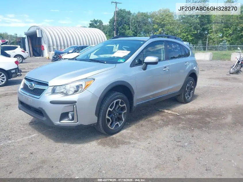 2016 Subaru Crosstrek 2.0I Premium VIN: JF2GPABC6GH328270 Lot: 42779029