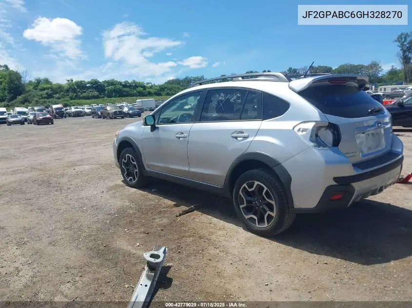 2016 Subaru Crosstrek 2.0I Premium VIN: JF2GPABC6GH328270 Lot: 42779029
