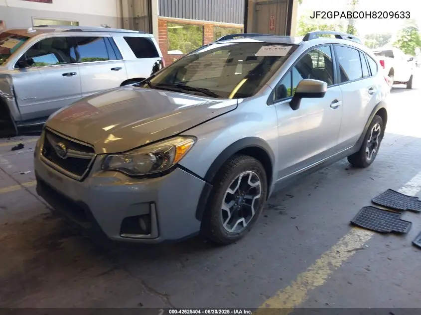 2017 Subaru Crosstrek Premium VIN: JF2GPABC0H8209633 Lot: 42625404