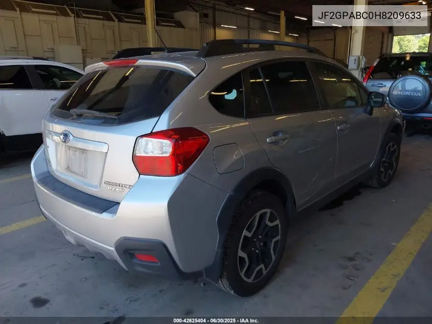 2017 Subaru Crosstrek Premium VIN: JF2GPABC0H8209633 Lot: 42625404