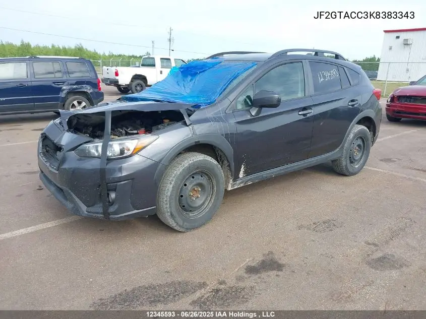 2019 Subaru Crosstrek Premium VIN: JF2GTACC3K8383343 Lot: 12345593