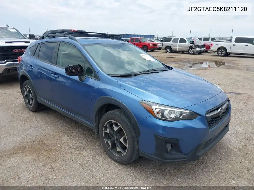 2019 Subaru Crosstrek 2.0I Premium VIN: JF2GTAEC5K8211120 Lot: 42597163