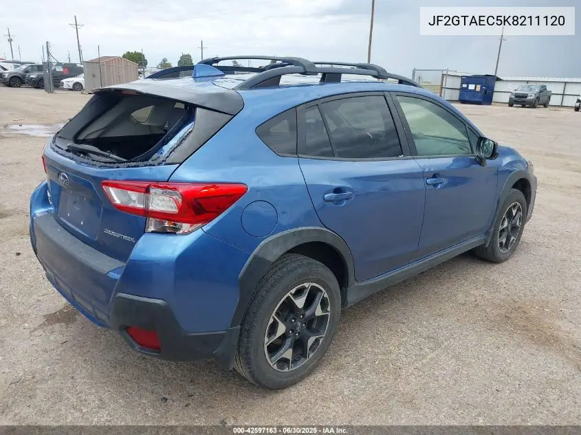 2019 Subaru Crosstrek 2.0I Premium VIN: JF2GTAEC5K8211120 Lot: 42597163