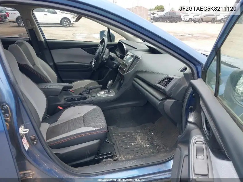 2019 Subaru Crosstrek 2.0I Premium VIN: JF2GTAEC5K8211120 Lot: 42597163