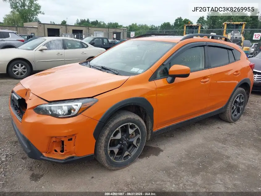 2019 Subaru Crosstrek 2.0I Premium VIN: JF2GTADC3K8269955 Lot: 42601887