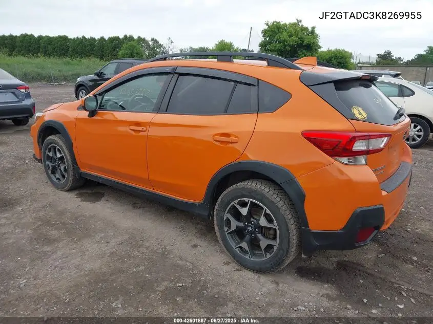 2019 Subaru Crosstrek 2.0I Premium VIN: JF2GTADC3K8269955 Lot: 42601887