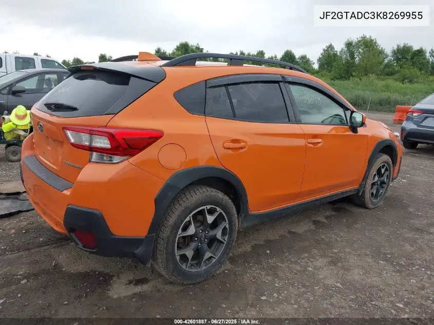 2019 Subaru Crosstrek 2.0I Premium VIN: JF2GTADC3K8269955 Lot: 42601887