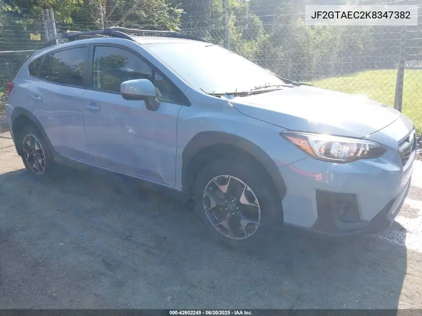 2019 Subaru Crosstrek 2.0I Premium VIN: JF2GTAEC2K8347382 Lot: 42602249
