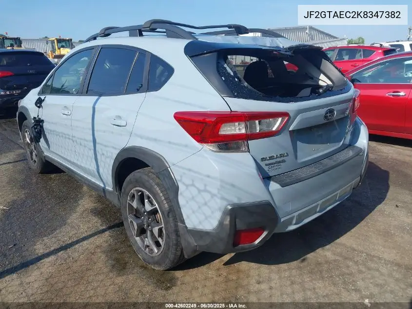 2019 Subaru Crosstrek 2.0I Premium VIN: JF2GTAEC2K8347382 Lot: 42602249