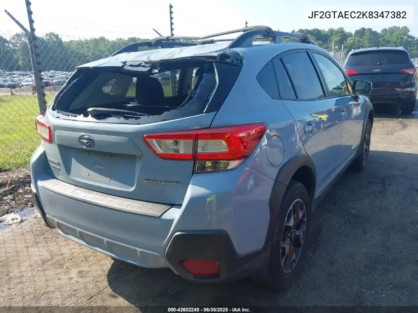 2019 Subaru Crosstrek 2.0I Premium VIN: JF2GTAEC2K8347382 Lot: 42602249