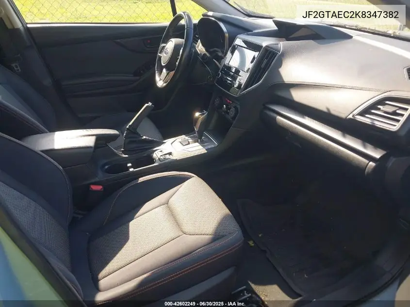 2019 Subaru Crosstrek 2.0I Premium VIN: JF2GTAEC2K8347382 Lot: 42602249