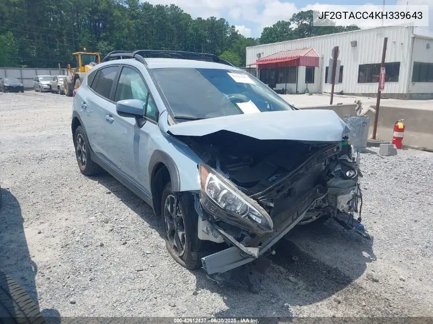 2019 Subaru Crosstrek 2.0I Premium VIN: JF2GTACC4KH339643 Lot: 42612437