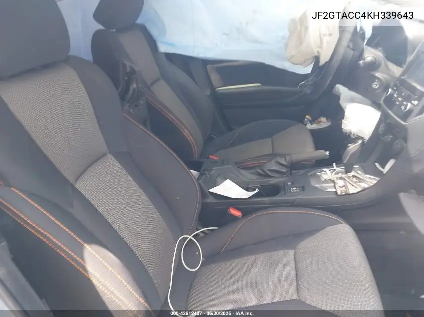 2019 Subaru Crosstrek 2.0I Premium VIN: JF2GTACC4KH339643 Lot: 42612437