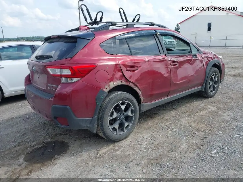2019 Subaru Crosstrek 2.0I Premium VIN: JF2GTACC1KH359400 Lot: 42628437