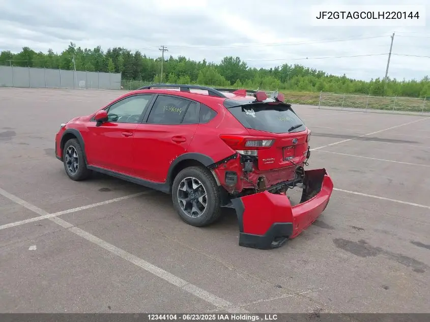 2020 Subaru Crosstrek Premium VIN: JF2GTAGC0LH220144 Lot: 12344104